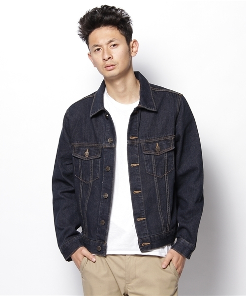 WEGO（ウィゴー）の「ベーシックGジャン（デニムジャケット・メンズ・サックスブルー/ダークインディゴブルー/ライトインディゴブルー・MEDIUM/LARGE/X-LARGE）」の6枚目の写真