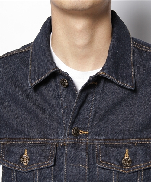 WEGO（ウィゴー）の「ベーシックGジャン（デニムジャケット・メンズ・サックスブルー/ダークインディゴブルー/ライトインディゴブルー・MEDIUM/LARGE/X-LARGE）」の7枚目の写真
