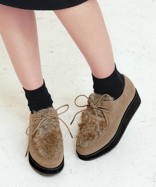 KOBE LETTUCE（コウベレタス）の「厚底チロリアンシューズ/ブーツ/レディース[I1449]神戸レタス（ブーツ・レディース・ブラウン/ブラック/ベージュ系その他/ブラック系その他・S/M/L/LL）」の4枚目の写真