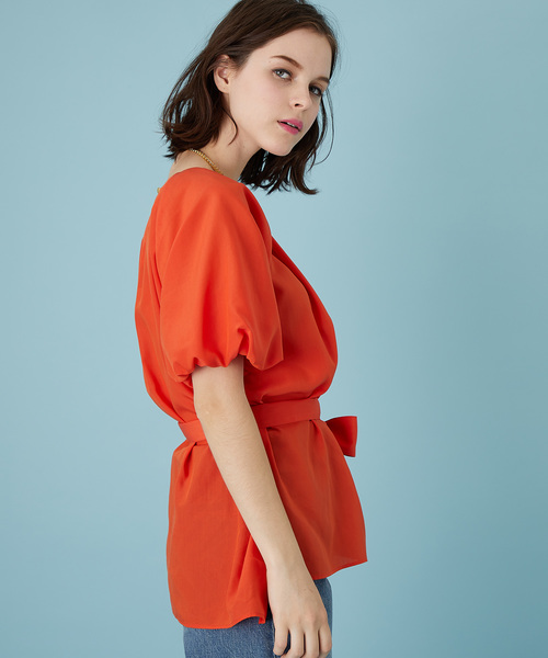 UNITED TOKYO（ユナイテッドトウキョウ）の「パニエスリーブブラウス（シャツ/ブラウス・レディース・オレンジ/ブラック/ホワイト・1）」の11枚目の写真