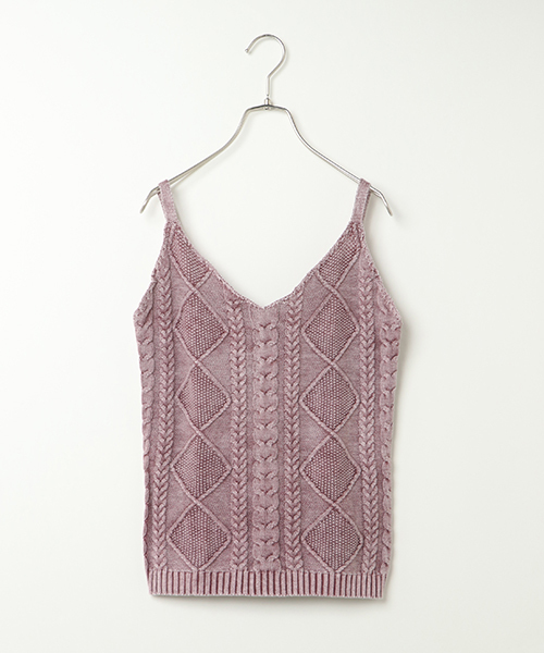 VENCEEXCHANGE（ヴァンスエクスチェンジ）の「ピグメント加工ニットキャミソール（キャミソール・レディース・オフホワイト/ブルー/パープル・MEDIUM）」の3枚目の写真