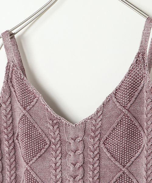 VENCEEXCHANGE（ヴァンスエクスチェンジ）の「ピグメント加工ニットキャミソール（キャミソール・レディース・オフホワイト/ブルー/パープル・MEDIUM）」の5枚目の写真