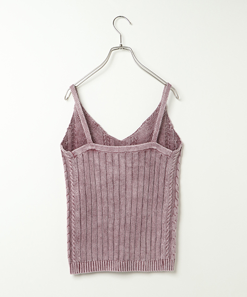 VENCEEXCHANGE（ヴァンスエクスチェンジ）の「ピグメント加工ニットキャミソール（キャミソール・レディース・オフホワイト/ブルー/パープル・MEDIUM）」の4枚目の写真