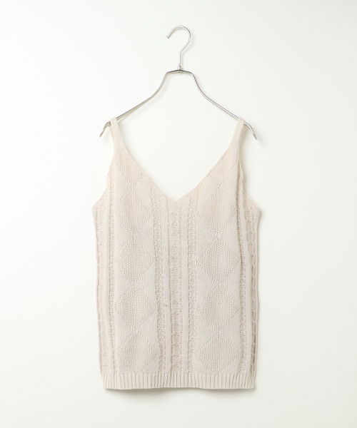 VENCEEXCHANGE（ヴァンスエクスチェンジ）の「ピグメント加工ニットキャミソール（キャミソール・レディース・オフホワイト/ブルー/パープル・MEDIUM）」の11枚目の写真