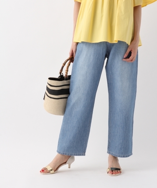 BLISS POINT(ブリスポイント)の「コットンリネンデニムワイドパンツ/789582(デニムパンツ・レディース・ライトブルー/ネイビー/ブルー・MEDIUM/LARGE/SMALL)」の9枚目の写真