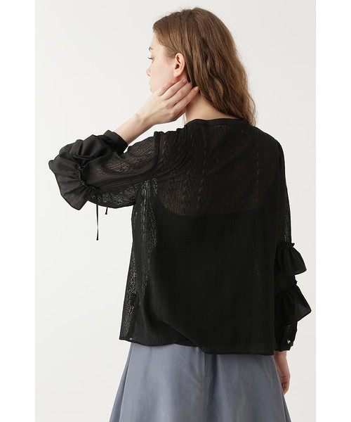 JILL STUART（ジルスチュアート）の「◆ハーレイエンブロイダリーボリューム袖ブラウス（シャツ/ブラウス・レディース・ブラック/ベージュ/ボルドー・SMALL/MEDIUM）」の4枚目の写真