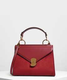 メタルディテールプッシュロックハンドバッグ / Metal Detail Push-Lock Handbag