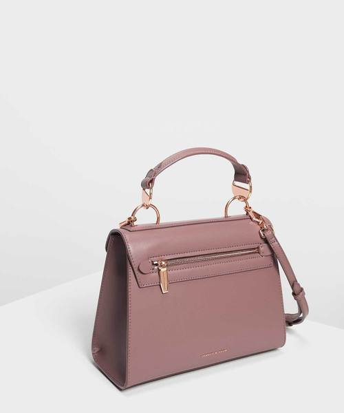 CHARLES & KEITH(チャールズ & キース)の「メタルディテールプッシュロックハンドバッグ / Metal Detail Push-Lock Handbag(ハンドバッグ・レディース・ブラック/マルーン/サックスブルー/スモークピンク・L)」の15枚目の写真
