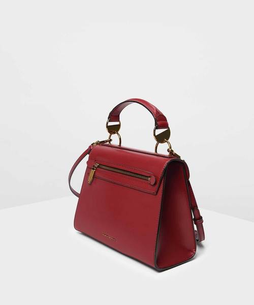 CHARLES & KEITH(チャールズ & キース)の「メタルディテールプッシュロックハンドバッグ / Metal Detail Push-Lock Handbag(ハンドバッグ・レディース・ブラック/マルーン/サックスブルー/スモークピンク・L)」の20枚目の写真