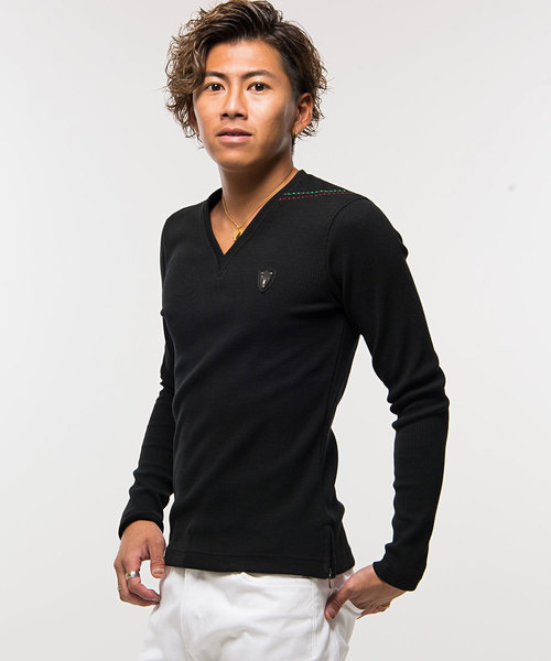 VIOLA rumore サーマルVネック長袖Tシャツ / A91126【*】 VIOLA rumore サーマルVネック長袖Tシャツ / A91126【*】