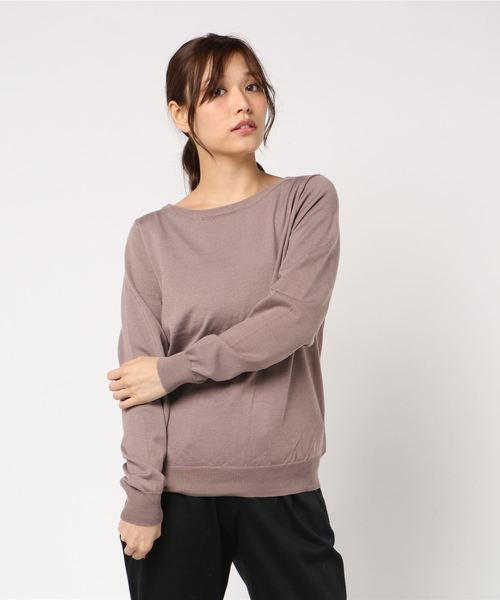 KOBE LETTUCE（コウベレタス）の「選べる2type[ボートネック/Vネック]シンプル長袖ニットトップス＊レディース/セーター/長袖[C3491]神戸レタス（ニット/セーター・レディース・ブラック/ベージュ/パープル/ネイビー/オフホワイト/ボルドー/ホワイト系その他/ブラック系その他/ベージュ系その他/ブルー系その他/パープル系その他/レッド系その他・FREE）」の22枚目の写真