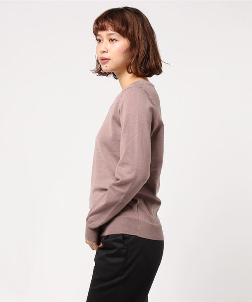 KOBE LETTUCE（コウベレタス）の「選べる2type[ボートネック/Vネック]シンプル長袖ニットトップス＊レディース/セーター/長袖[C3491]神戸レタス（ニット/セーター・レディース・ブラック/ベージュ/パープル/ネイビー/オフホワイト/ボルドー/ホワイト系その他/ブラック系その他/ベージュ系その他/ブルー系その他/パープル系その他/レッド系その他・FREE）」の20枚目の写真