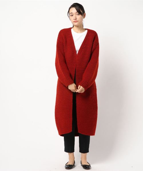 LOWRYS FARM(ローリーズファーム)の「カタアゼロングカーディガン 810404(カーディガン/ボレロ・レディース・グレー/レッド・FREE)」の11枚目の写真