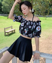 レディース 水着体型カバー オフショルダー ビキニ スカート ショートパンツ 4点セット【WEB限定】