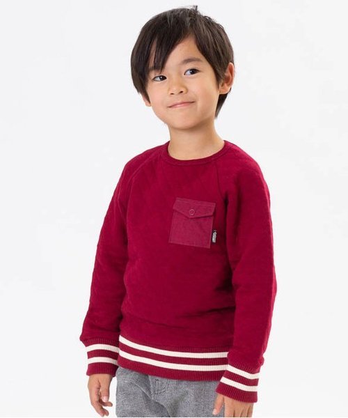 BREEZE（ブリーズ）の「キルティングトレーナー（スウェット・キッズ・ネイビー/グレー/マスタード/ワインレッド・90/100/110/120/80/130/140）」の4枚目の写真