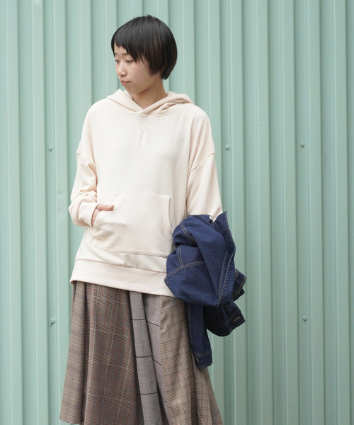 rps（アールピーエス）の「裏毛スリットワイドパーカー（パーカー・レディース・チャコールグレー/ピンク/アイボリー/杢グレー/グレイッシュベージュ・M）」の10枚目の写真