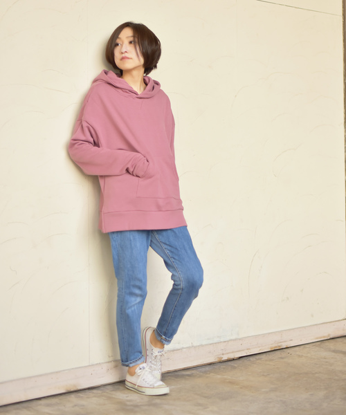 rps（アールピーエス）の「裏毛スリットワイドパーカー（パーカー・レディース・チャコールグレー/ピンク/アイボリー/杢グレー/グレイッシュベージュ・M）」の11枚目の写真