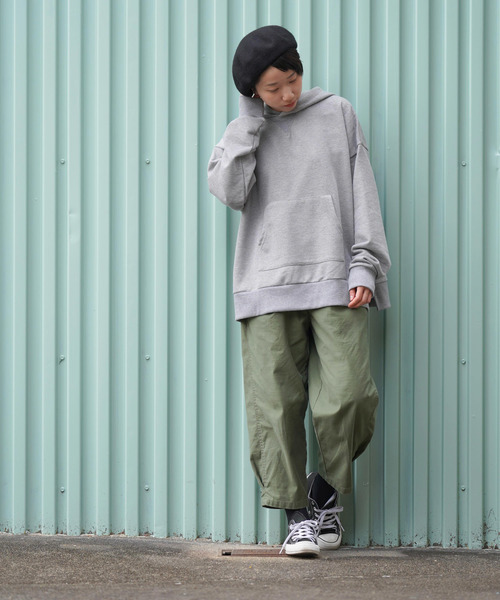 rps（アールピーエス）の「裏毛スリットワイドパーカー（パーカー・レディース・チャコールグレー/ピンク/アイボリー/杢グレー/グレイッシュベージュ・M）」の12枚目の写真