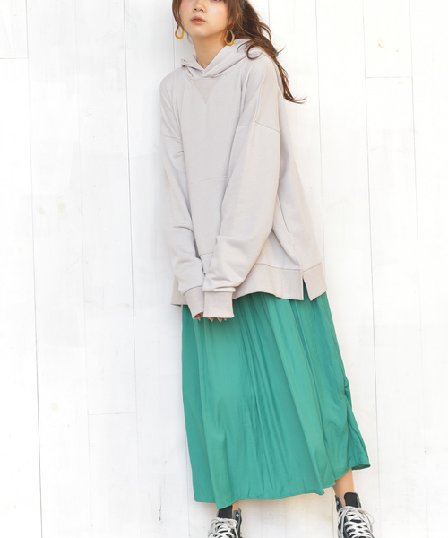 rps（アールピーエス）の「裏毛スリットワイドパーカー（パーカー・レディース・チャコールグレー/ピンク/アイボリー/杢グレー/グレイッシュベージュ・M）」の22枚目の写真