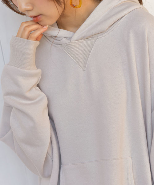 rps（アールピーエス）の「裏毛スリットワイドパーカー（パーカー・レディース・チャコールグレー/ピンク/アイボリー/杢グレー/グレイッシュベージュ・M）」の20枚目の写真