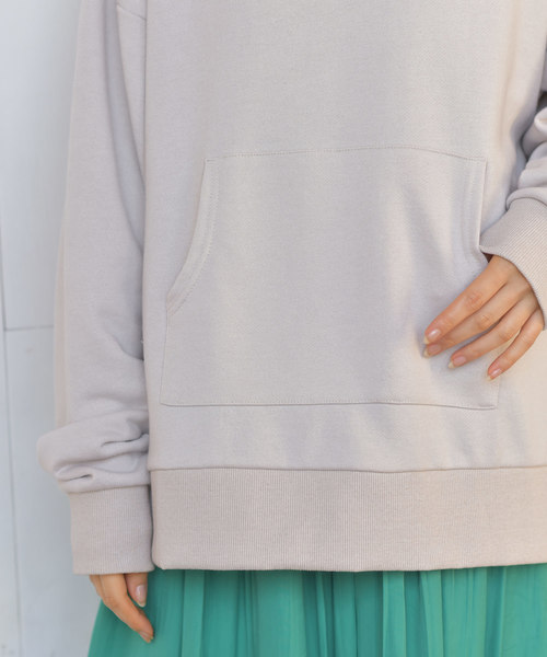 rps（アールピーエス）の「裏毛スリットワイドパーカー（パーカー・レディース・チャコールグレー/ピンク/アイボリー/杢グレー/グレイッシュベージュ・M）」の19枚目の写真
