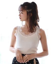 one after another NICE CLAUP | テレコレースインナータンクトップ(タンクトップ)