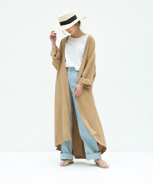 marjour（マージュール）の「SPRING LONG COAT（トレンチコート・レディース・ベージュ/ミント・FREE）」の7枚目の写真