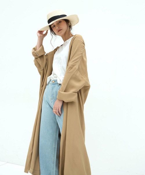 marjour（マージュール）の「SPRING LONG COAT（トレンチコート・レディース・ベージュ/ミント・FREE）」の15枚目の写真