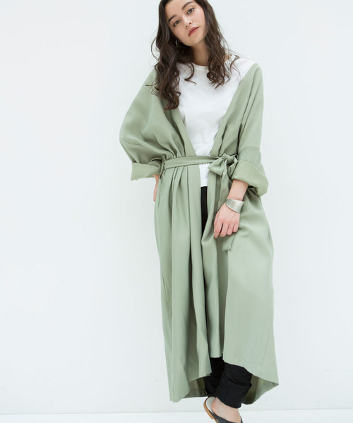 marjour（マージュール）の「SPRING LONG COAT（トレンチコート・レディース・ベージュ/ミント・FREE）」の13枚目の写真