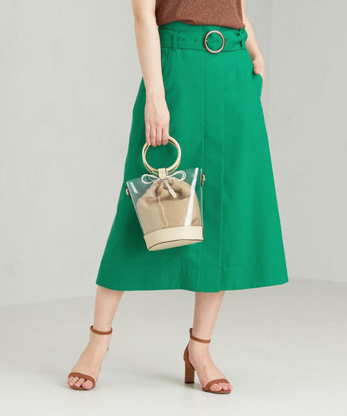 green label relaxing(グリーンレーベルリラクシング)の「FFC TCOX バックル ベルトフレア スカート(スカート・レディース・ネイビー/ケリー/パープル・36/38)」の1枚目の写真
