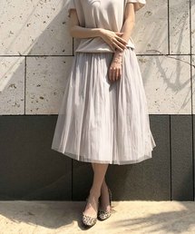 チュールxサテンリバーシブルスカート