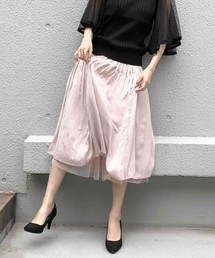 チュールxサテンリバーシブルスカート
