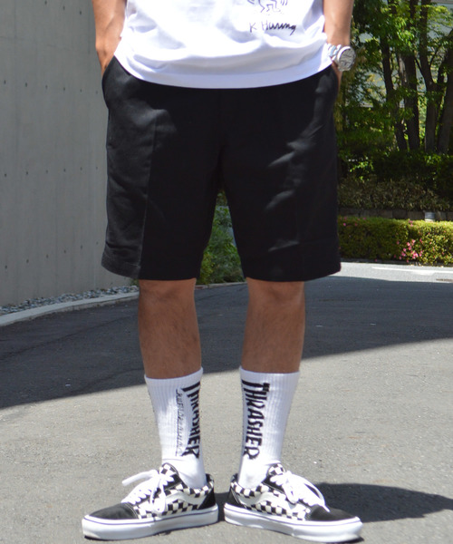 Dickies（ディッキーズ）の「Dickies/ ディッキーズ TCツイルレタードロゴリブイージーショートパンツ（その他パンツ・メンズ・ブラック/カーキ・S/M/L/XL）」の2枚目の写真