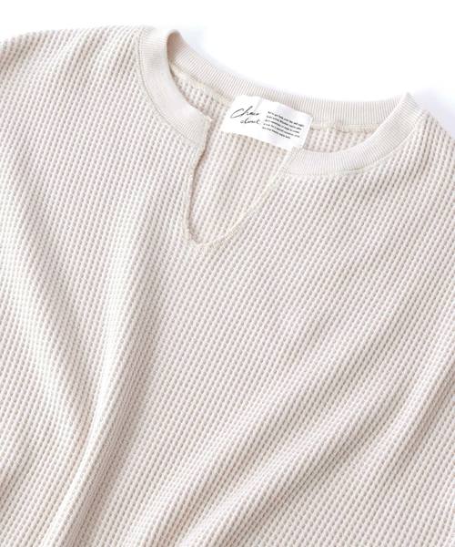 Chaco closet(チャコ クローゼット)の「ポケット付きサーマル スキッパー スリットロングワンピース(ワンピース・レディース・オフホワイト/ブラック/杢グレー/オリーブ/ネイビー/バイオレット/ベージュ・FREE)」の9枚目の写真