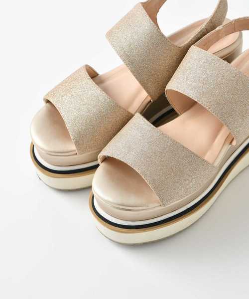 one after another NICE CLAUP（ワンアフターアナザーナイスクラップ）の「ライン入り厚底ヒールサンダル（サンダル・レディース・ブラック/モカ/ゴールド・SMALL/MEDIUM/LARGE）」の21枚目の写真