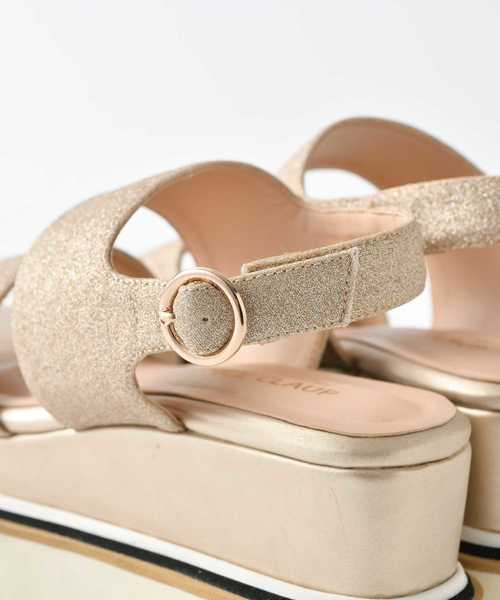 one after another NICE CLAUP（ワンアフターアナザーナイスクラップ）の「ライン入り厚底ヒールサンダル（サンダル・レディース・ブラック/モカ/ゴールド・SMALL/MEDIUM/LARGE）」の17枚目の写真