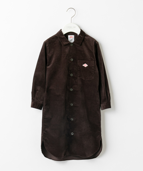 Danton(ダントン)の「【DANTON/ダントン】別注ストレッチコーディロイワンピコート(ワンピース)」|ブラウン