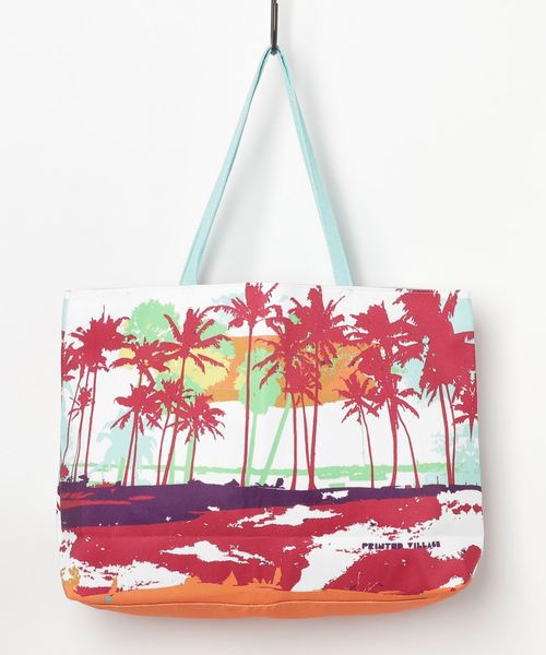 PARKS TOKYO SELECT（パークストウキョウセレクト）の「【PRINTED VILLAGE】（UN）カラフル トートバッグ（トートバッグ・レディース・ライトグリーン/パープル/ピンク・FREE）」の4枚目の写真