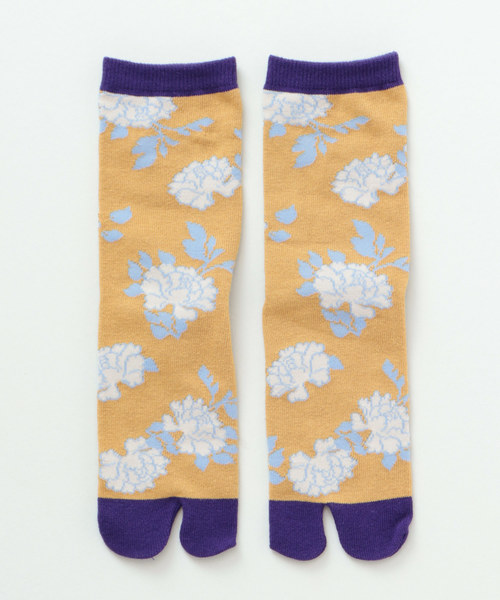 カヤ（カヤ）の「【カヤ】足袋型くつ下23～25cm 白牡丹（ソックス/靴下・レディース・ブルー/レッド/マスタード・FREE）」の3枚目の写真