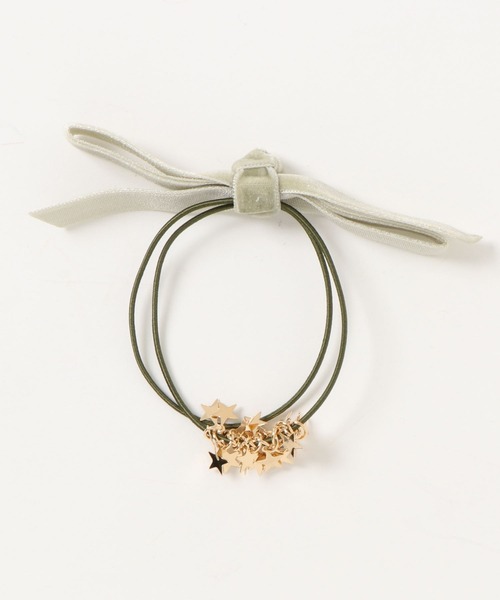 flower(フラワー)の「メテオリボンヘアゴム(ヘアゴム・レディース・カーキ/アイボリー/グレー/ブルー/ブラック/ピンク/ベージュ/パープル/グリーン・FREE)」の14枚目の写真