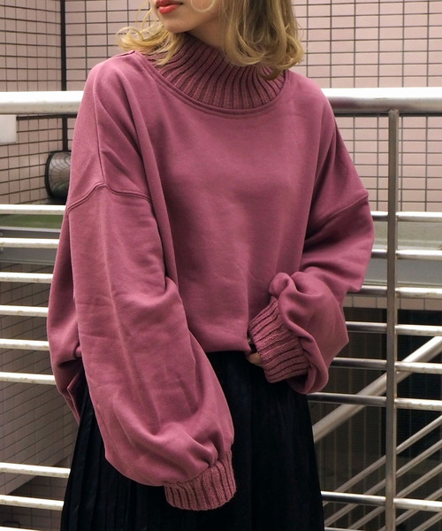 tiptop（ティップトップ）の「ニットリブ使いハイネックプルオーバー