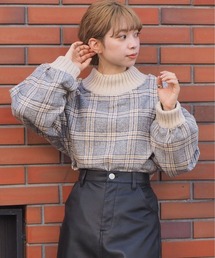 tiptop | ニットリブ使いハイネックプルオーバー(スウェット)