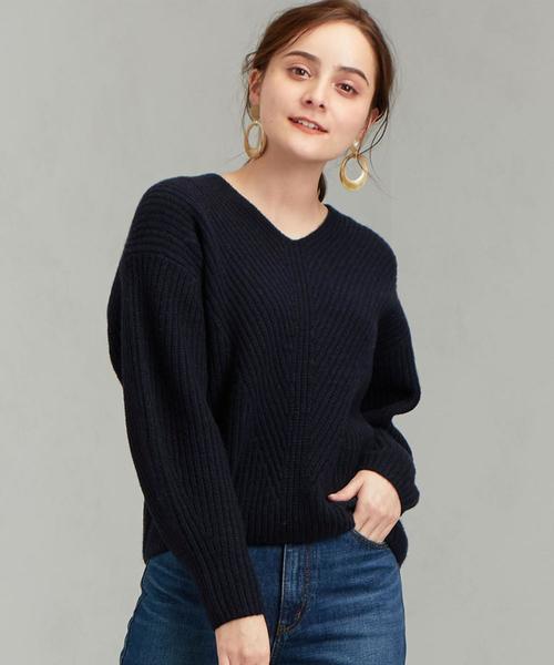 green label relaxing（グリーンレーベルリラクシング）の「[ ハミルトン ] HAMILTON SC カタアゼ Vネック ニット（ニット/セーター・レディース・ブラック/レッド/ナチュラル/モカ/ライトグレー/ターコイズブルー/ネイビー・FREE）」の5枚目の写真