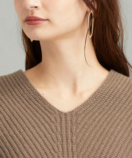 green label relaxing（グリーンレーベルリラクシング）の「[ ハミルトン ] HAMILTON SC カタアゼ Vネック ニット（ニット/セーター・レディース・ブラック/レッド/ナチュラル/モカ/ライトグレー/ターコイズブルー/ネイビー・FREE）」の11枚目の写真