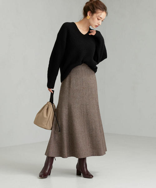 green label relaxing（グリーンレーベルリラクシング）の「[ ハミルトン ] HAMILTON SC カタアゼ Vネック ニット（ニット/セーター・レディース・ブラック/レッド/ナチュラル/モカ/ライトグレー/ターコイズブルー/ネイビー・FREE）」の15枚目の写真