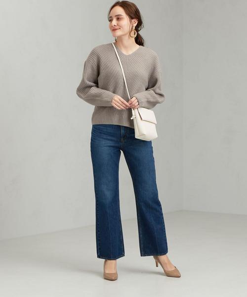 green label relaxing（グリーンレーベルリラクシング）の「[ ハミルトン ] HAMILTON SC カタアゼ Vネック ニット（ニット/セーター・レディース・ブラック/レッド/ナチュラル/モカ/ライトグレー/ターコイズブルー/ネイビー・FREE）」の17枚目の写真