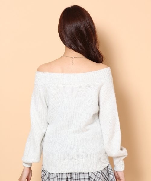 Heather（ヘザー）の「アクリルナイロンオフショルニット　547492（ニット/セーター・レディース・ブラック/ブルー/レッド/グレー系その他/グリーン・FREE）」の7枚目の写真