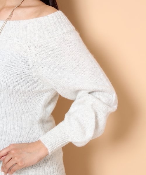 Heather（ヘザー）の「アクリルナイロンオフショルニット　547492（ニット/セーター・レディース・ブラック/ブルー/レッド/グレー系その他/グリーン・FREE）」の9枚目の写真