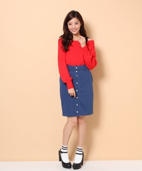 Heather（ヘザー）の「アクリルナイロンオフショルニット　547492（ニット/セーター・レディース・ブラック/ブルー/レッド/グレー系その他/グリーン・FREE）」の15枚目の写真