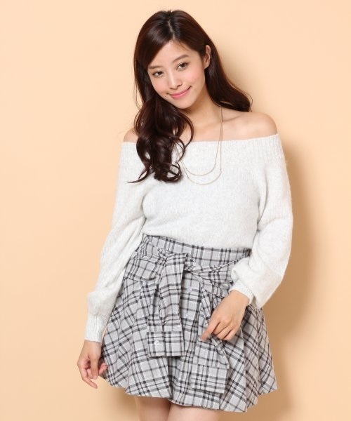 Heather（ヘザー）の「アクリルナイロンオフショルニット　547492（ニット/セーター・レディース・ブラック/ブルー/レッド/グレー系その他/グリーン・FREE）」の20枚目の写真